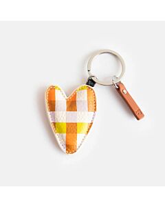 Caroline Gardner Multi Check Heart Keyring